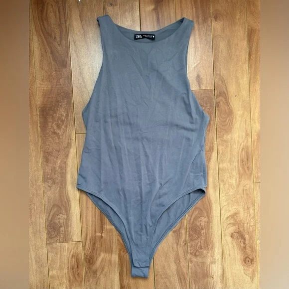 Zara Charcoal Bodysuit - Picture 1 of 2